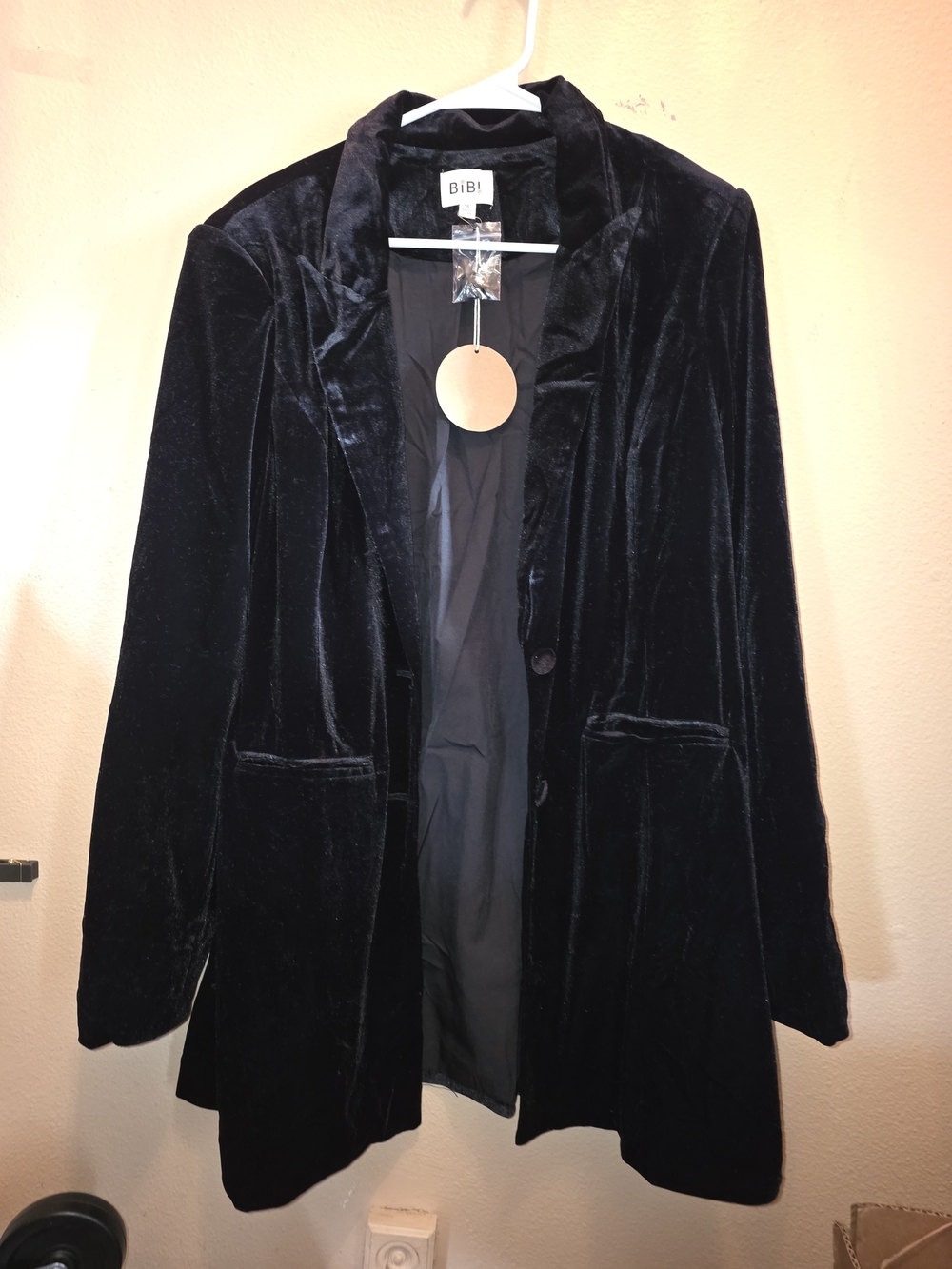BiBi Black Velvet Tailored Blazer Jacket